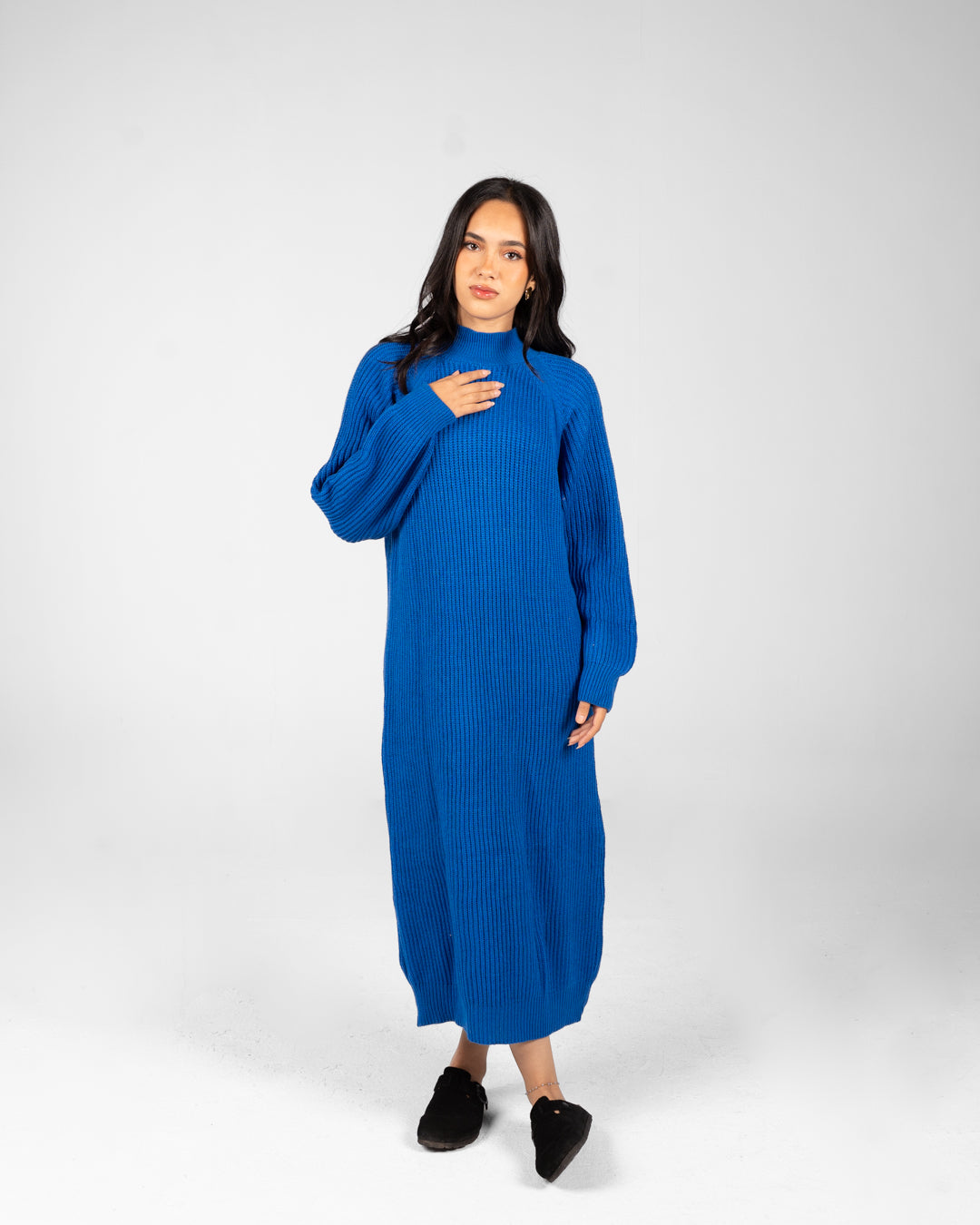 Women Half Collar Knitted Dress