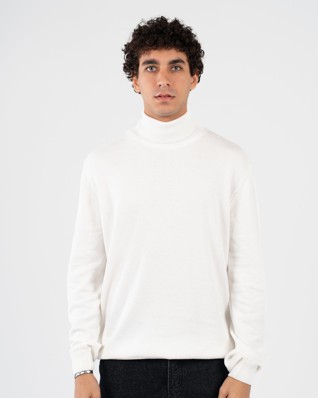 Men plain half cool sweater