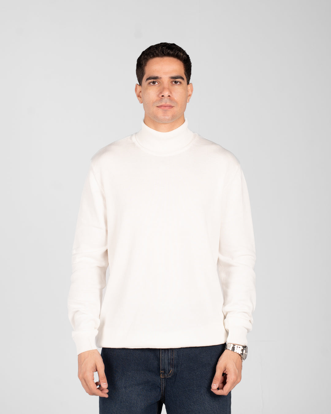Men plain half cool sweater