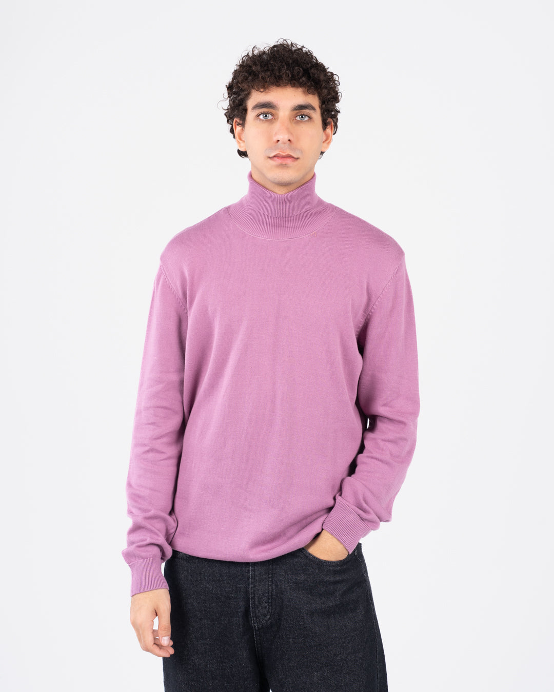 Men plain half cool sweater