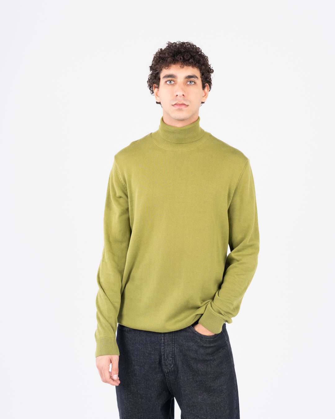 Men plain half cool sweater
