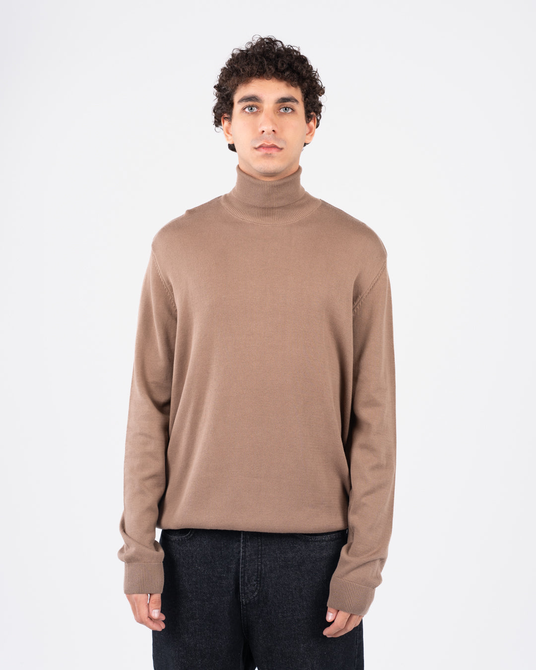 Men plain half cool sweater