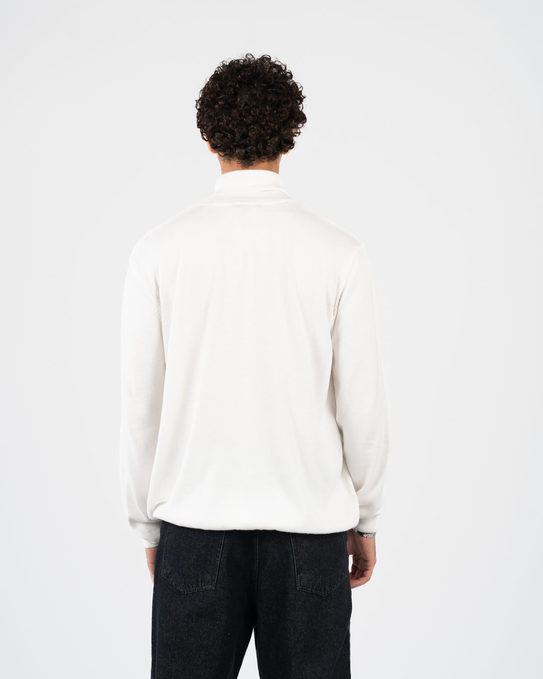 Men plain half cool sweater