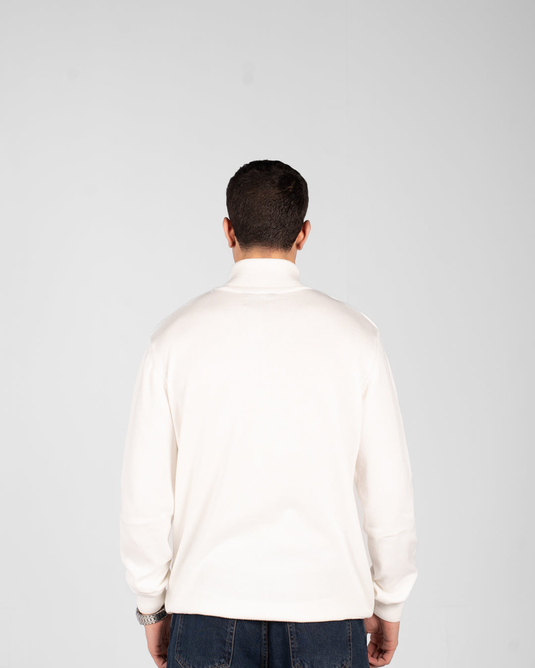 Men plain half cool sweater