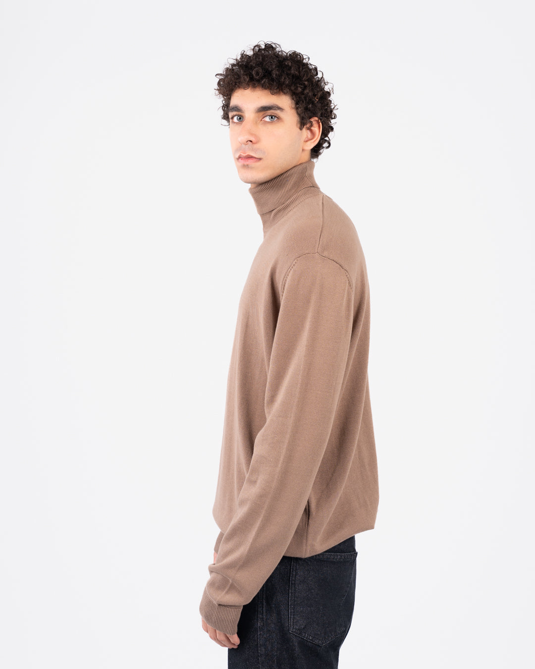 Men plain half cool sweater