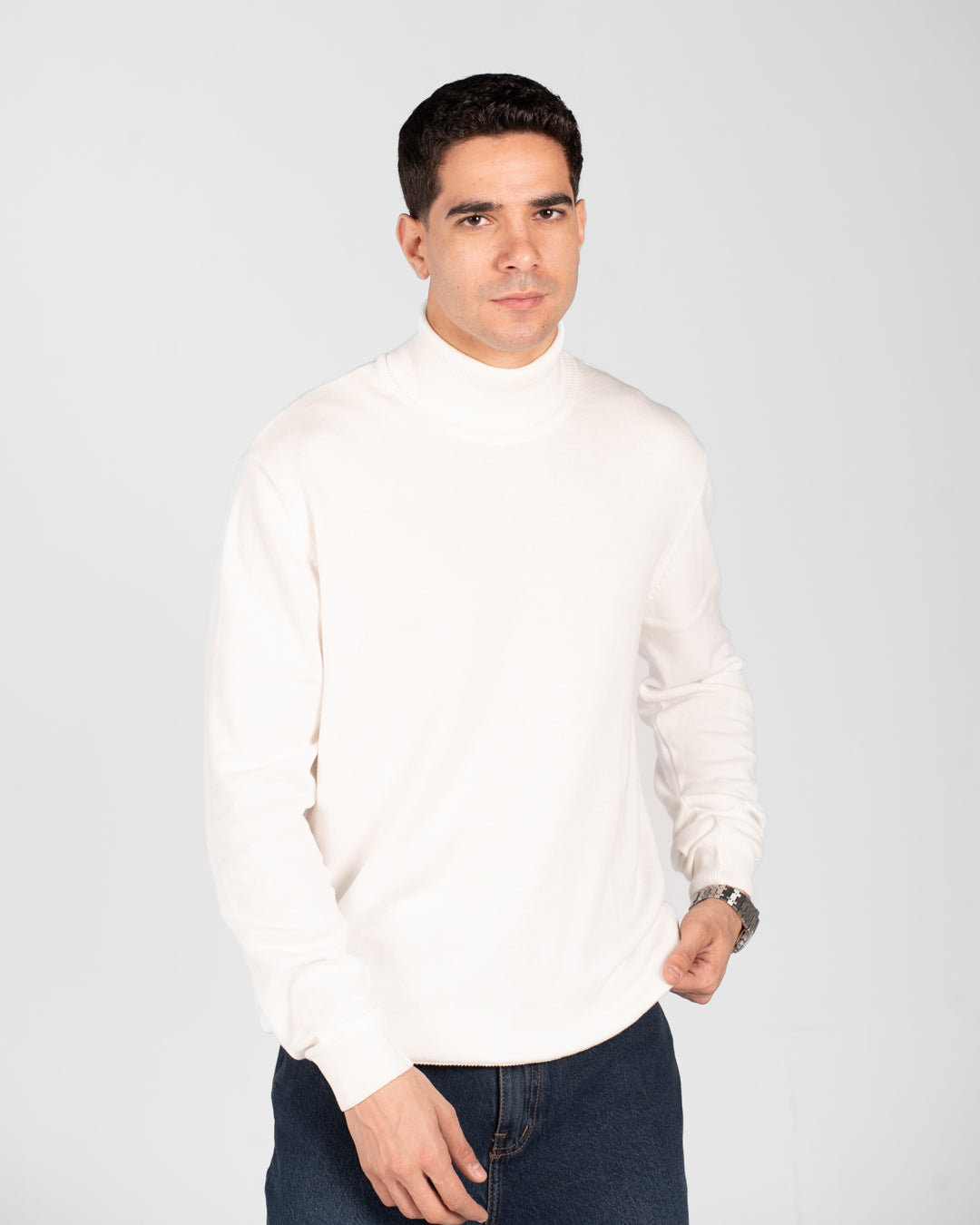 Men plain half cool sweater