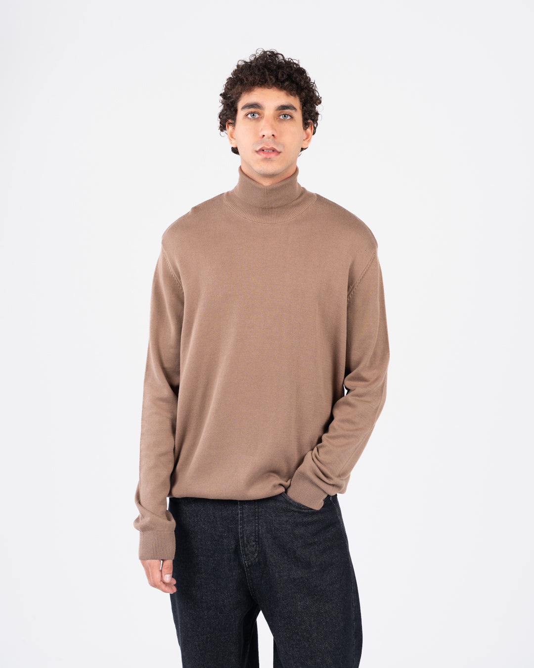Men plain half cool sweater
