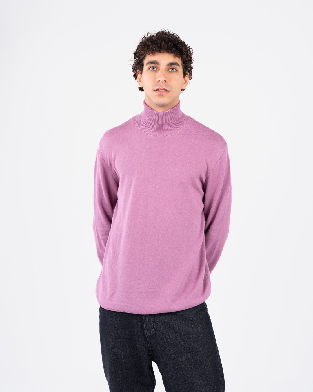 Men plain half cool sweater