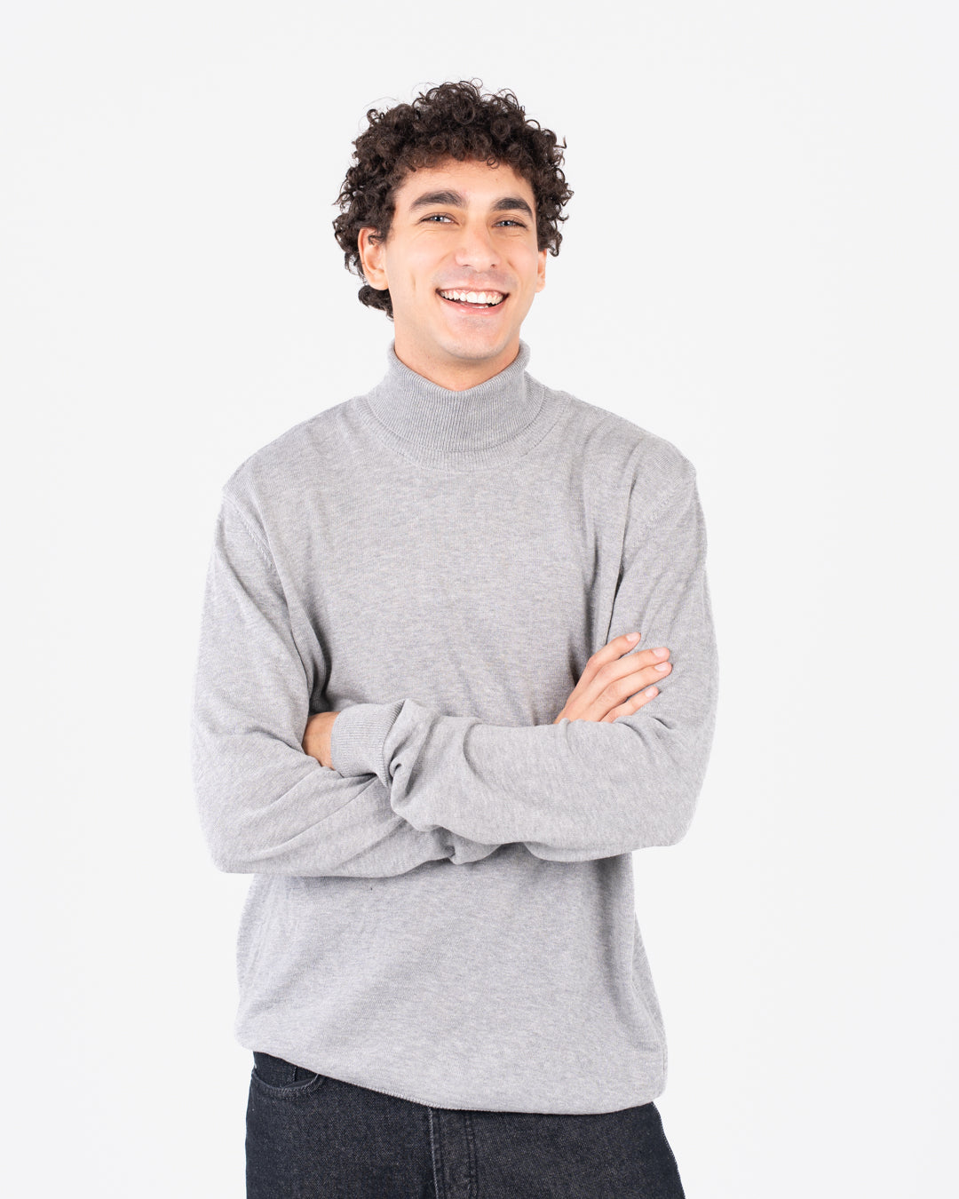 Men plain half cool sweater