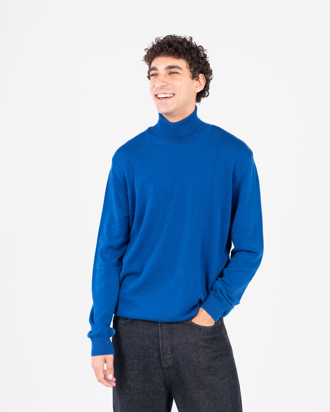 Men plain half cool sweater