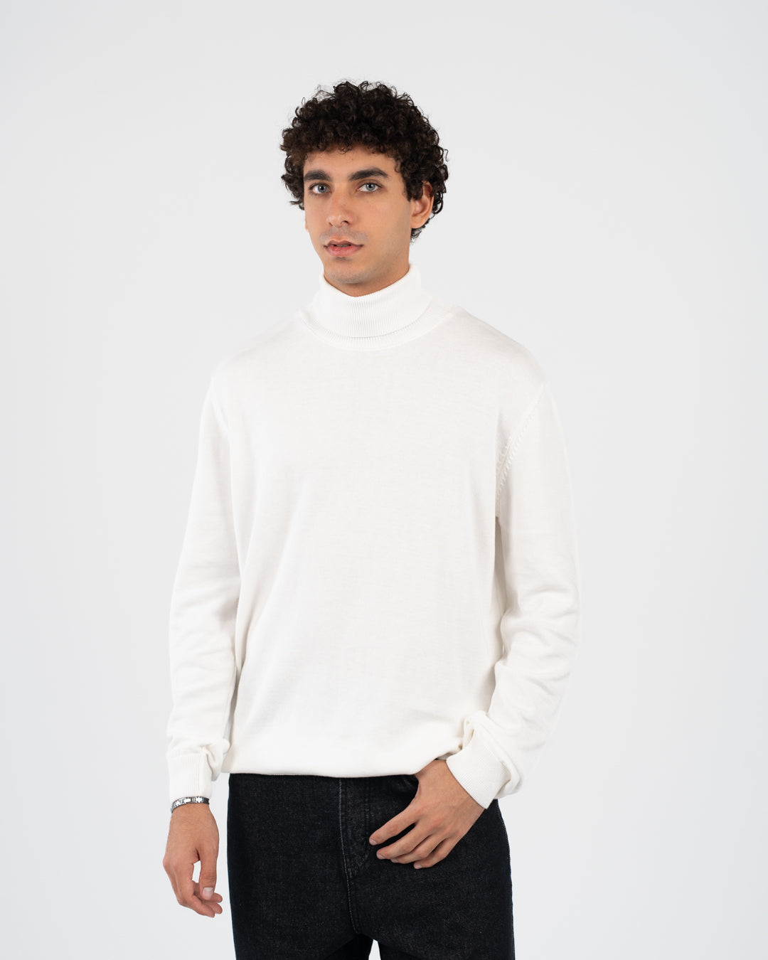 Men plain half cool sweater