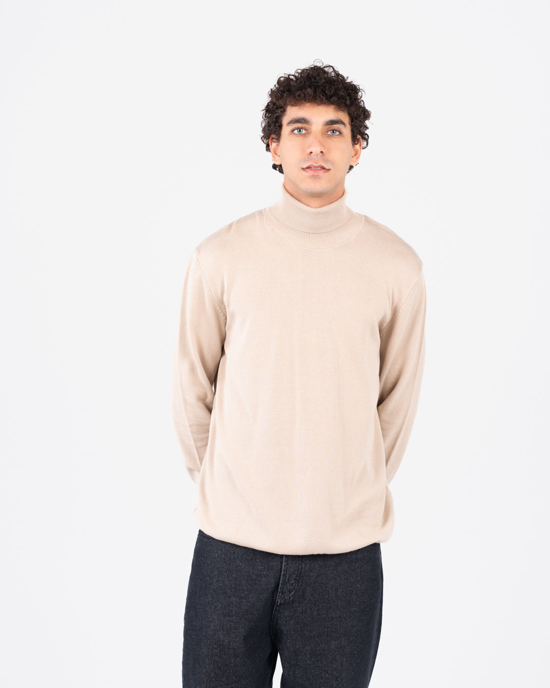 Men plain half cool sweater