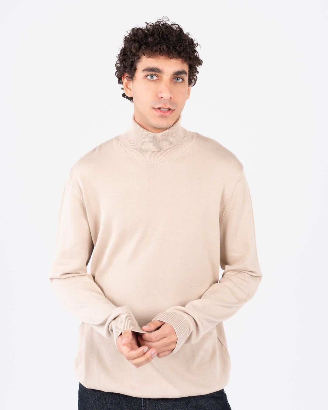 Men plain half cool sweater