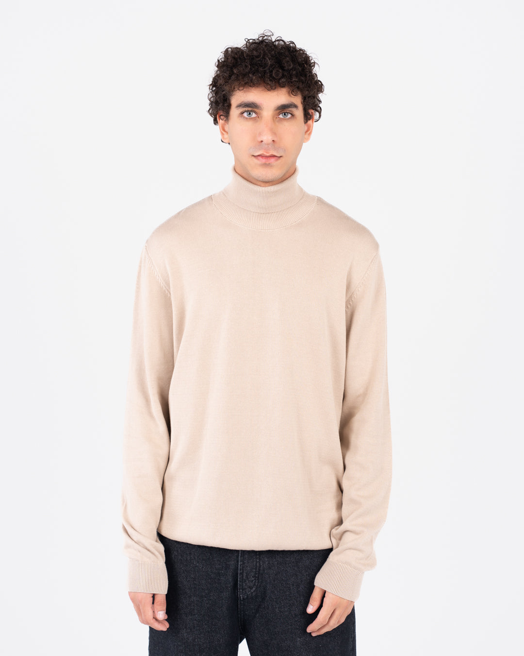 Men plain half cool sweater