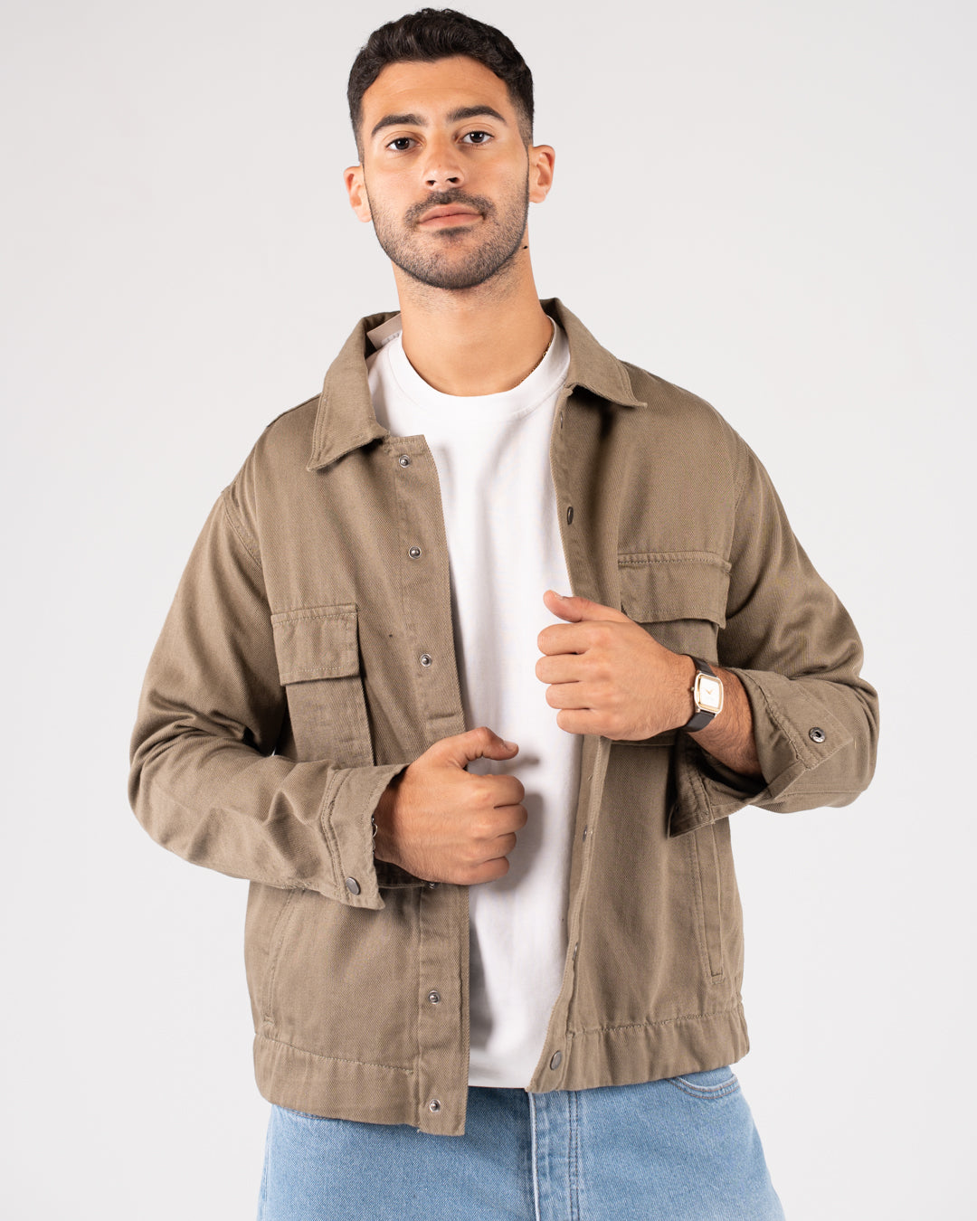 Men Plain Gabardine Jacket