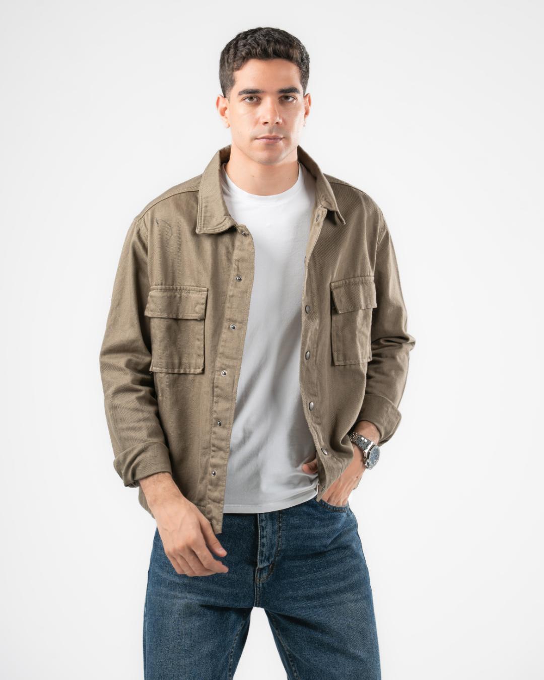 Men Plain Gabardine Jacket