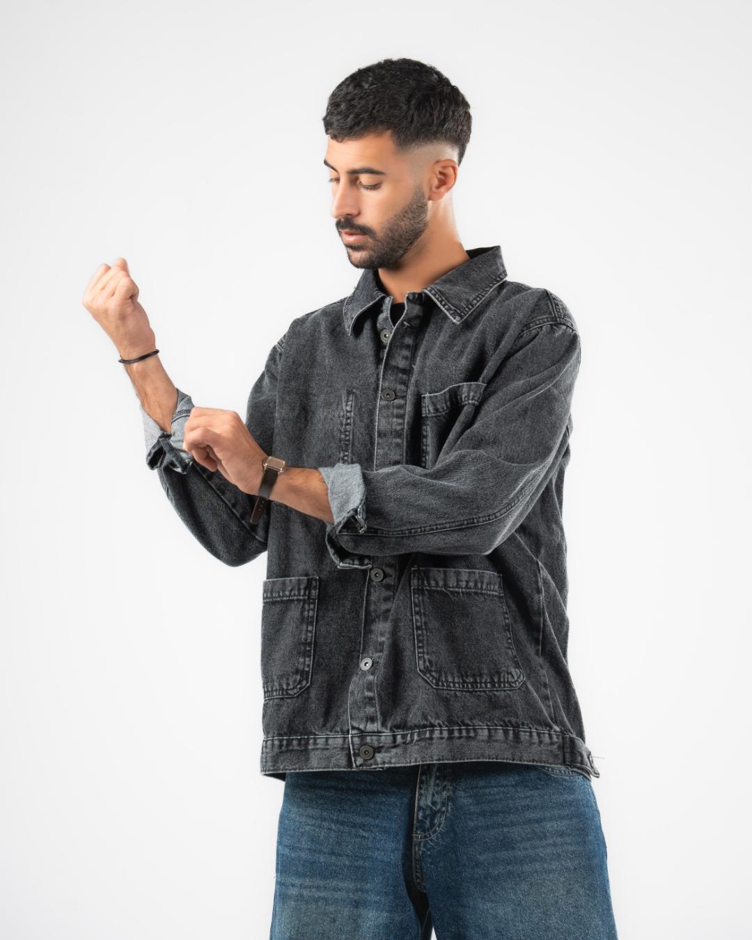 جاكيت دنيم رجالي واسع