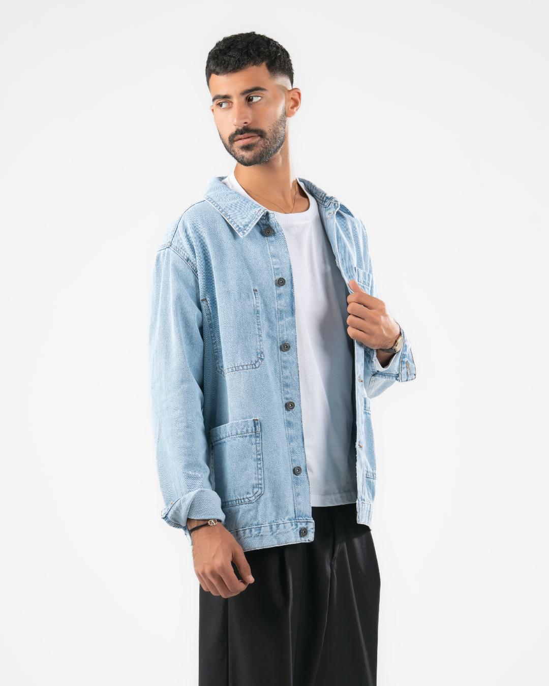 جاكيت دنيم رجالي واسع