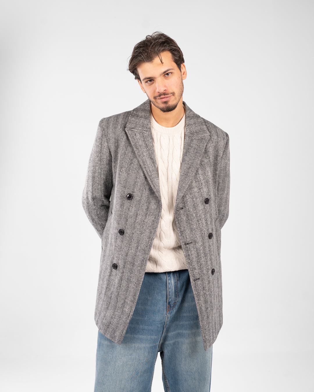 معطف جاكار قصير للرجال