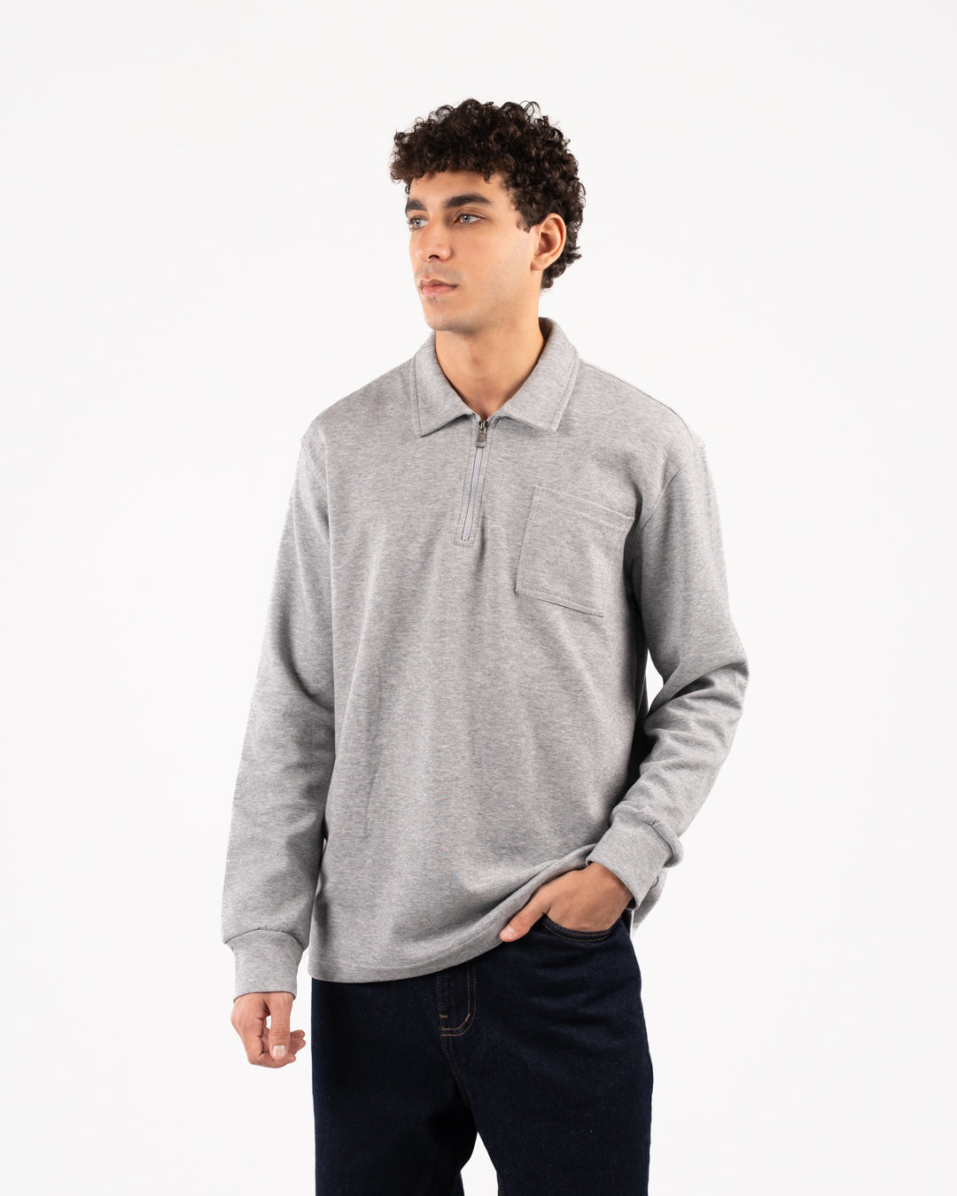 سويت شيرت رجالي سادة بأزرار