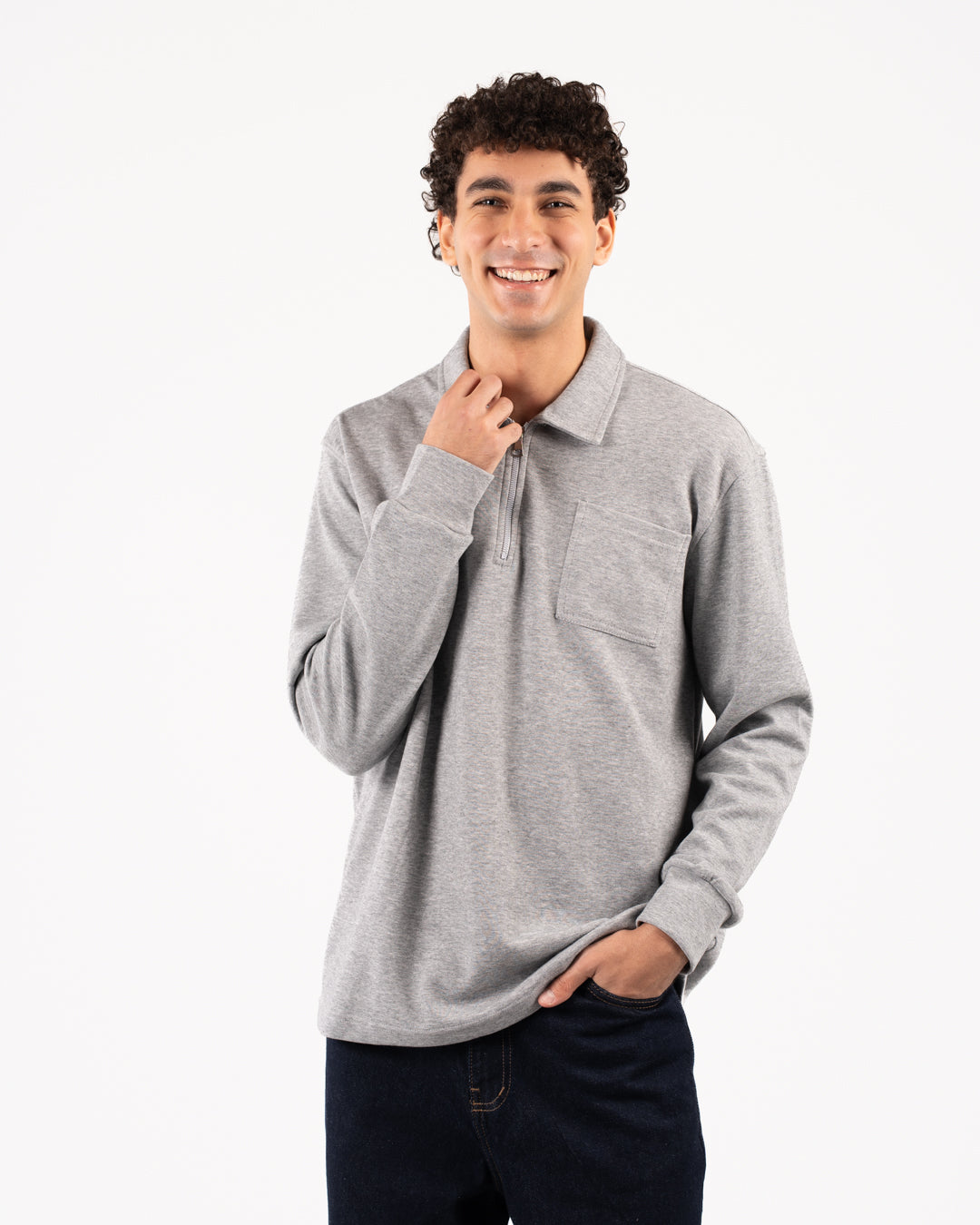 سويت شيرت رجالي سادة بأزرار