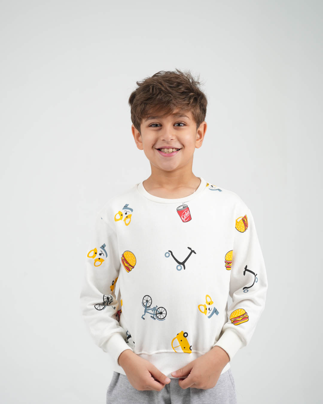 Bike Print Boy Sweat Shirt
