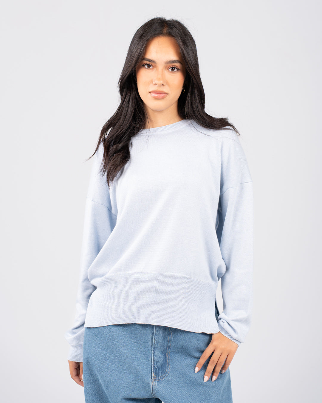 Round Neck Women Ribber Pullover