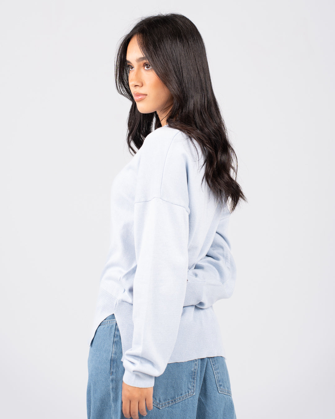 Round Neck Women Ribber Pullover