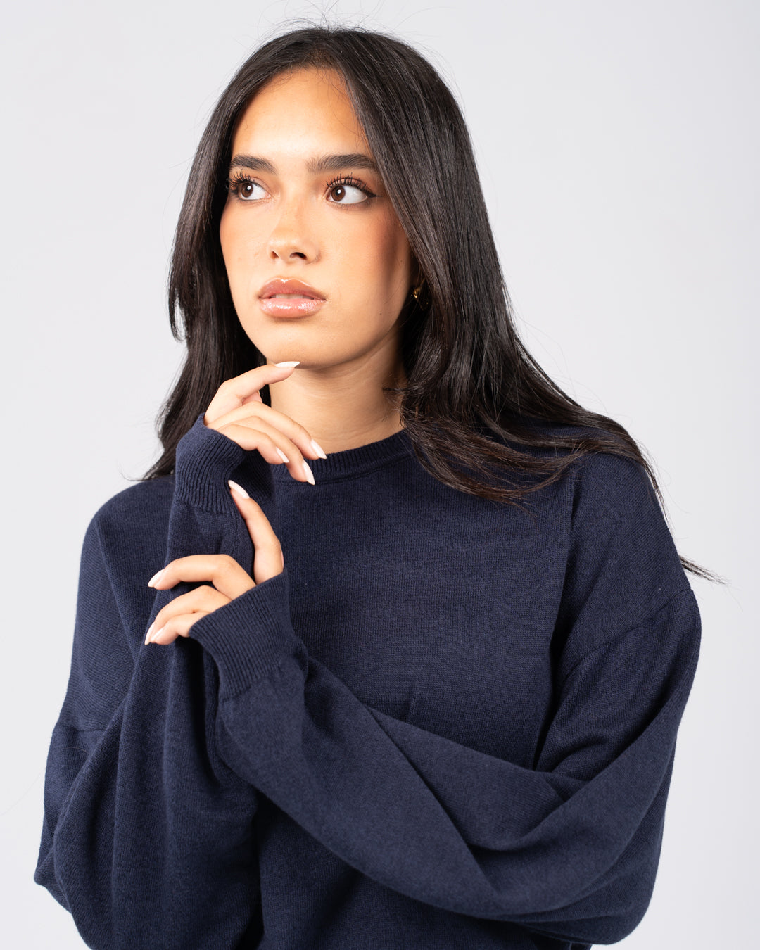 Round Neck Women Ribber Pullover