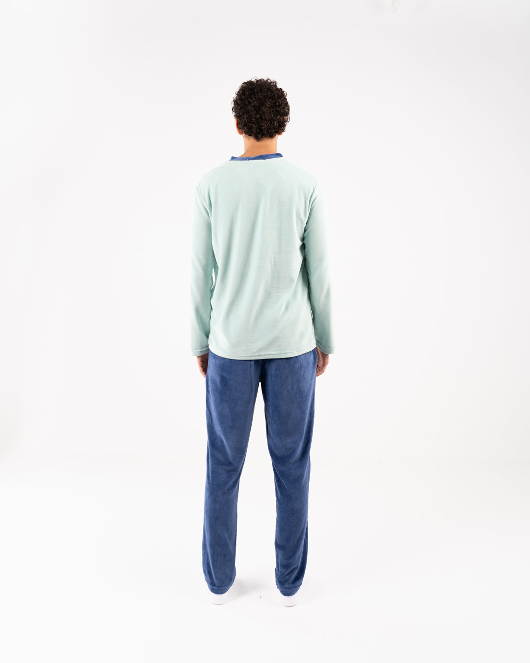 Men Velour Pyjama Long Sleeves