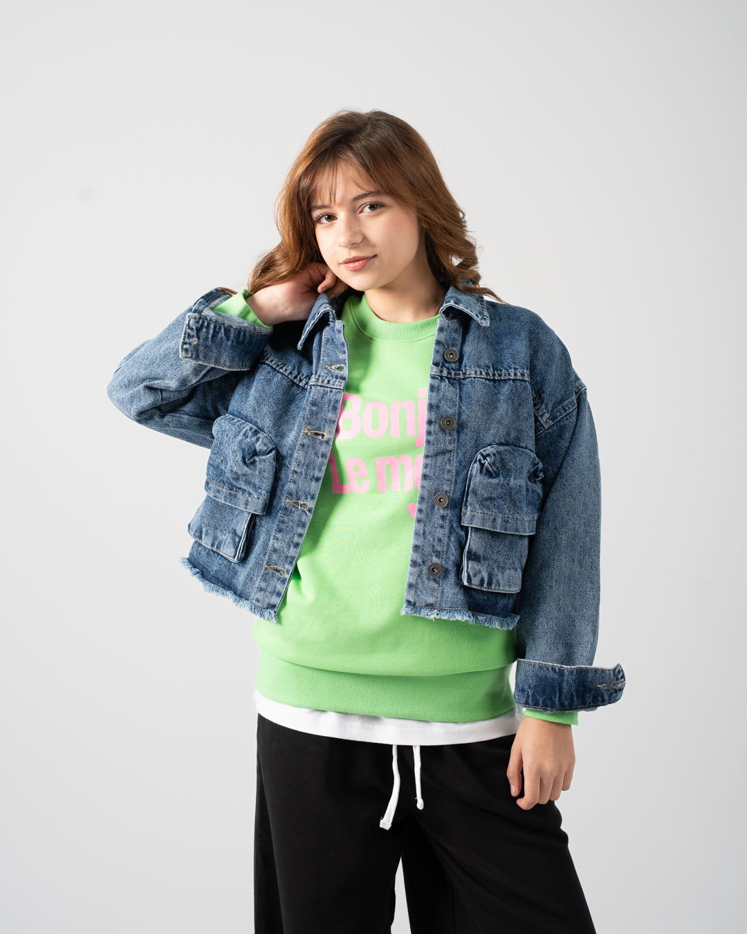 جاكيت جينز بناتي