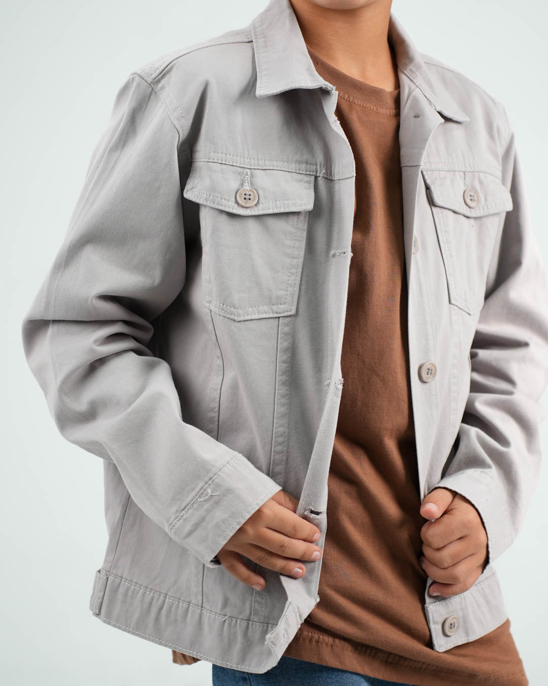 Plain Zipper Over Shirt