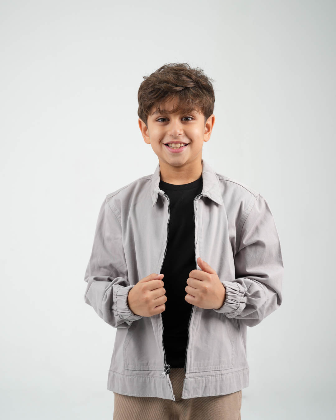 Zipper Plain Over Shirt