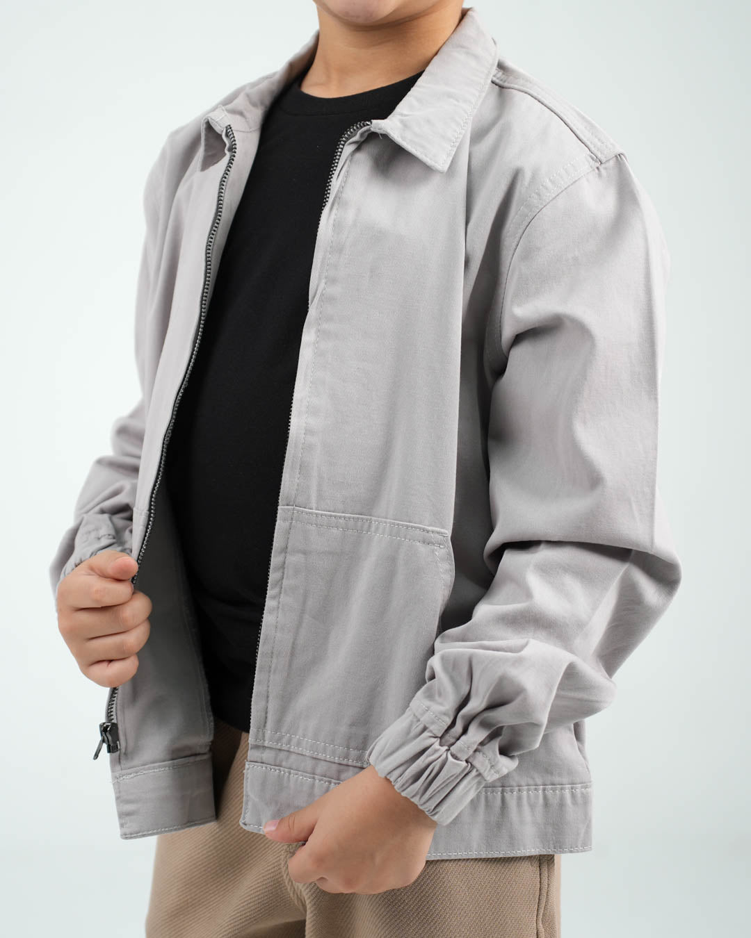 Zipper Plain Over Shirt