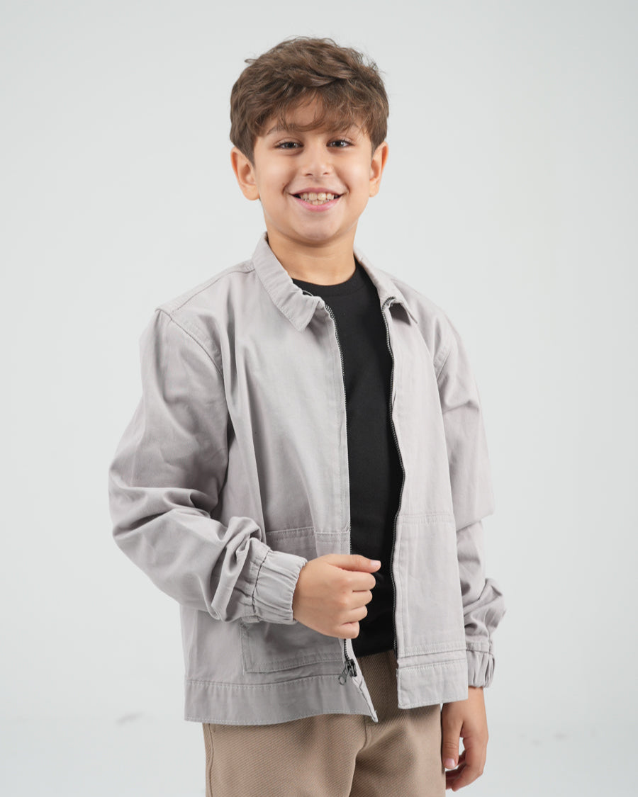 Zipper Plain Over Shirt