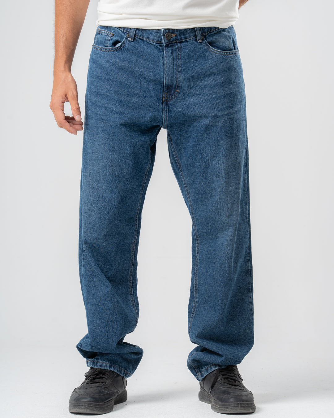 بنطلون جينز رجالي واسع الساق