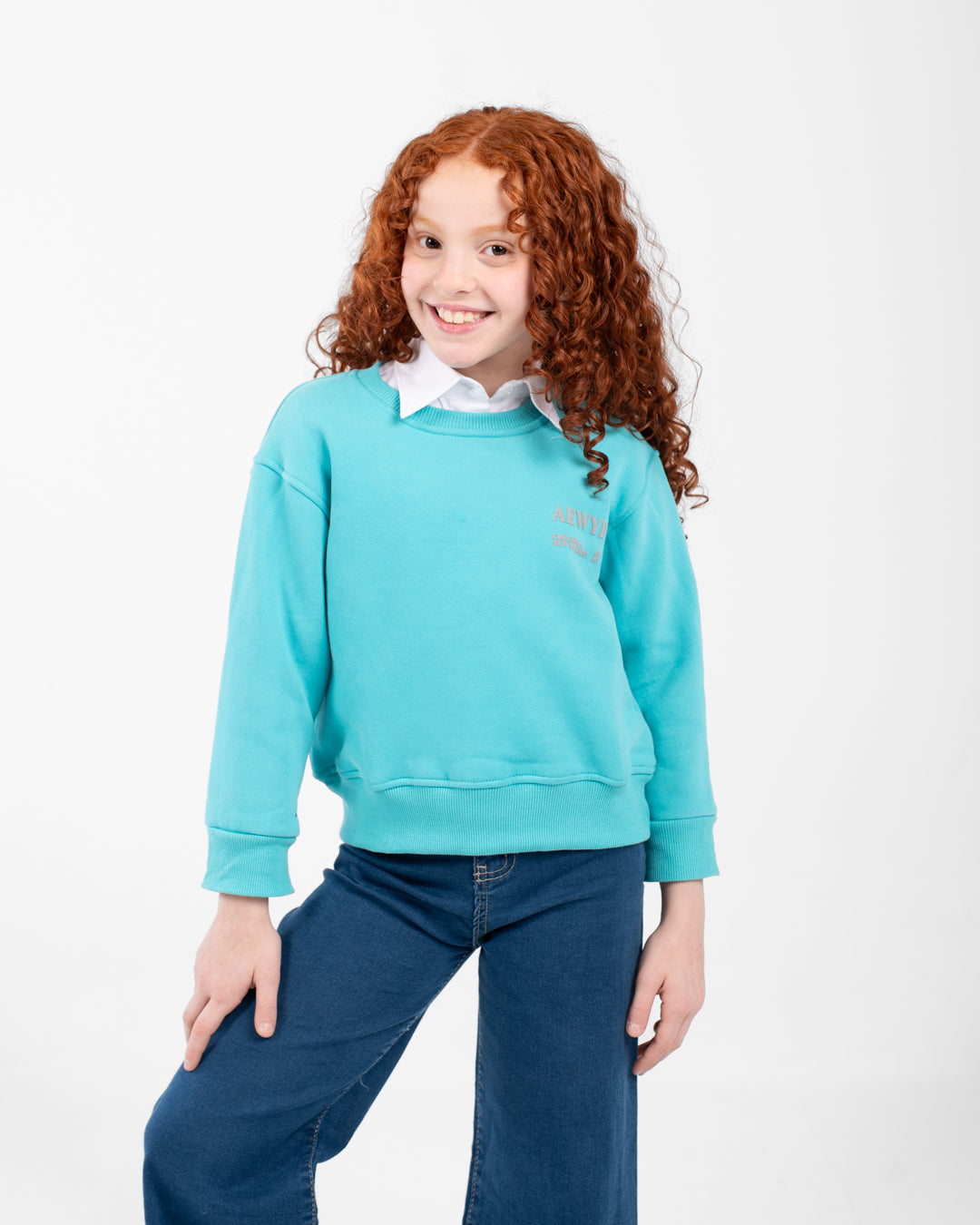 Girls Long Sleeve Printed Sweatshirt