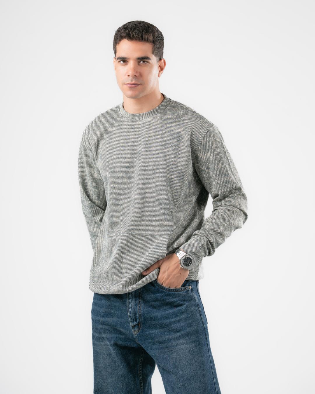 Round Neck Jacquard SweatShirt