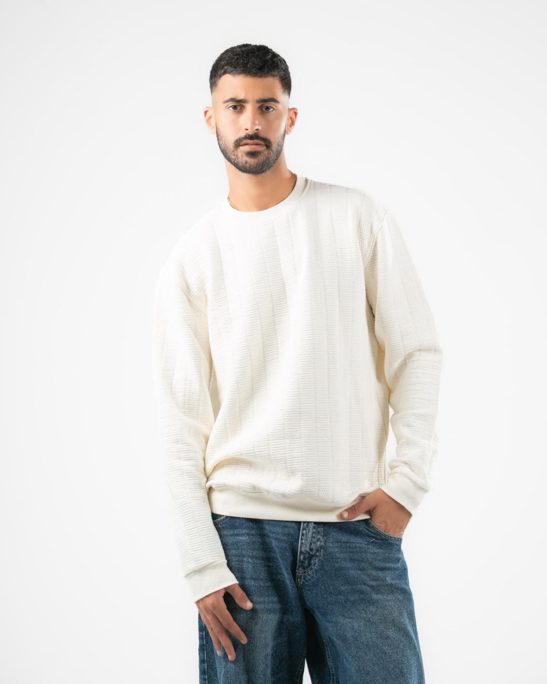 سويت شيرت شتوي جاكار برقبة مستديرة