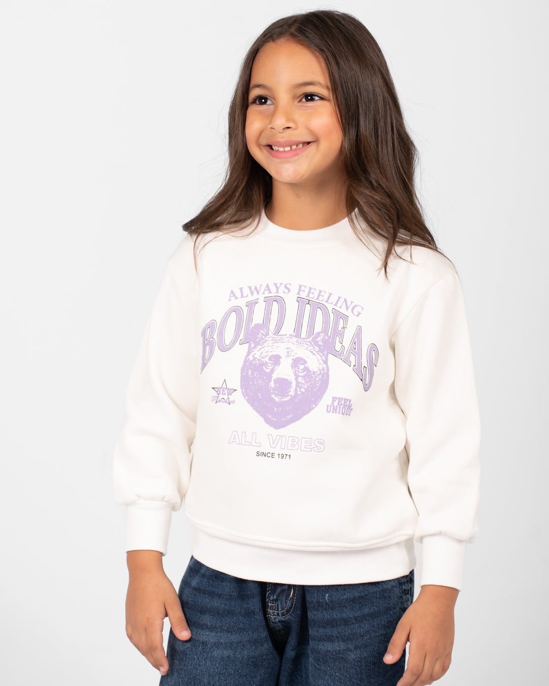 سويتشيرت بناتي مطبوع