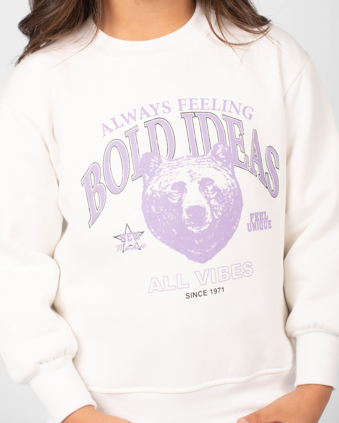 سويتشيرت بناتي مطبوع