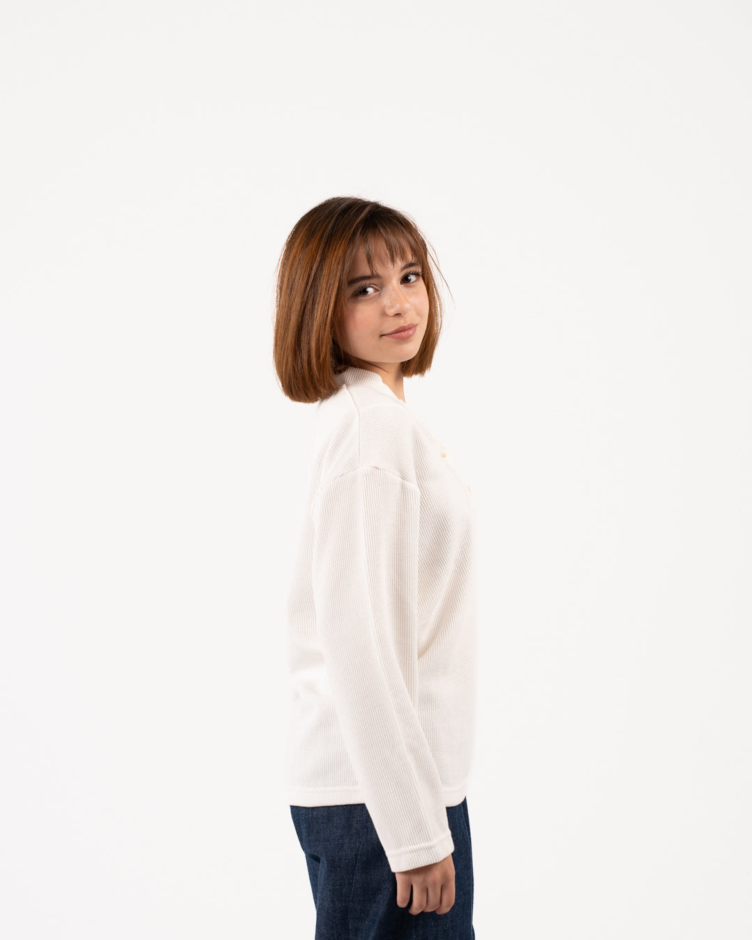 Buttoned Jacquard SweatShirt Girls