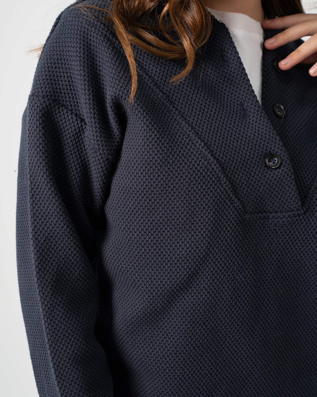 Buttoned Jacquard SweatShirt Girls