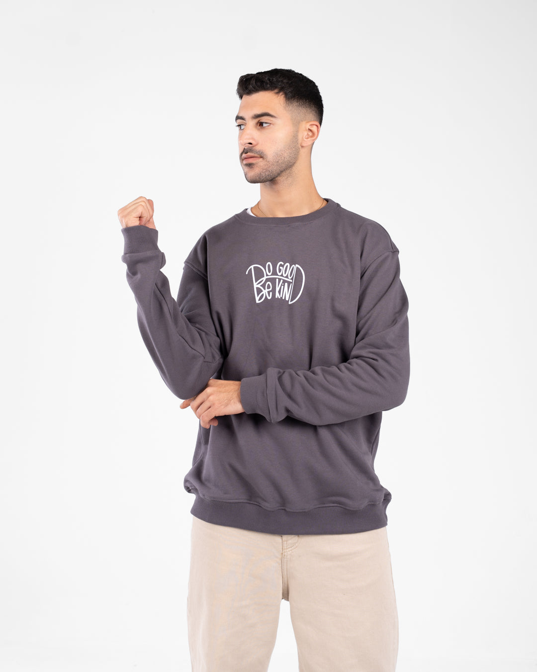 Men round neck oversized sweater