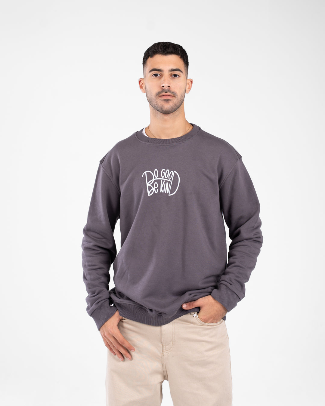 Men round neck oversized sweater