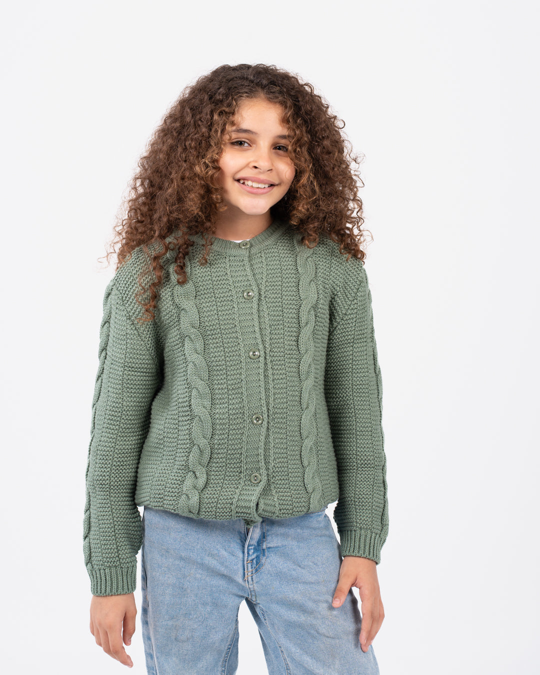 Buttoned Girl Braids Pullover