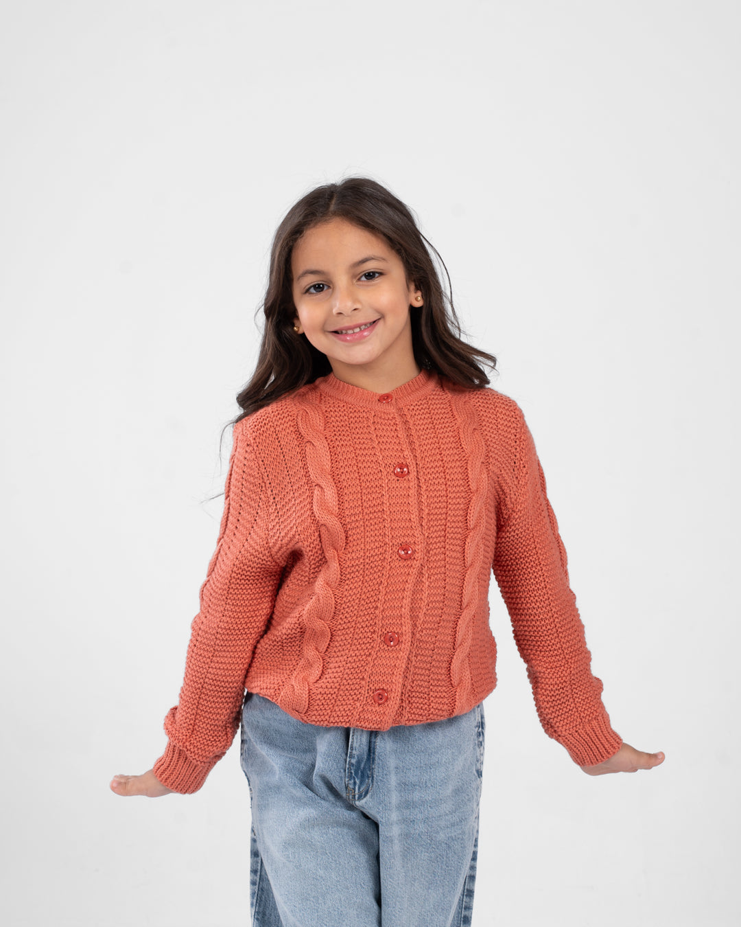 Buttoned Girl Braids Pullover