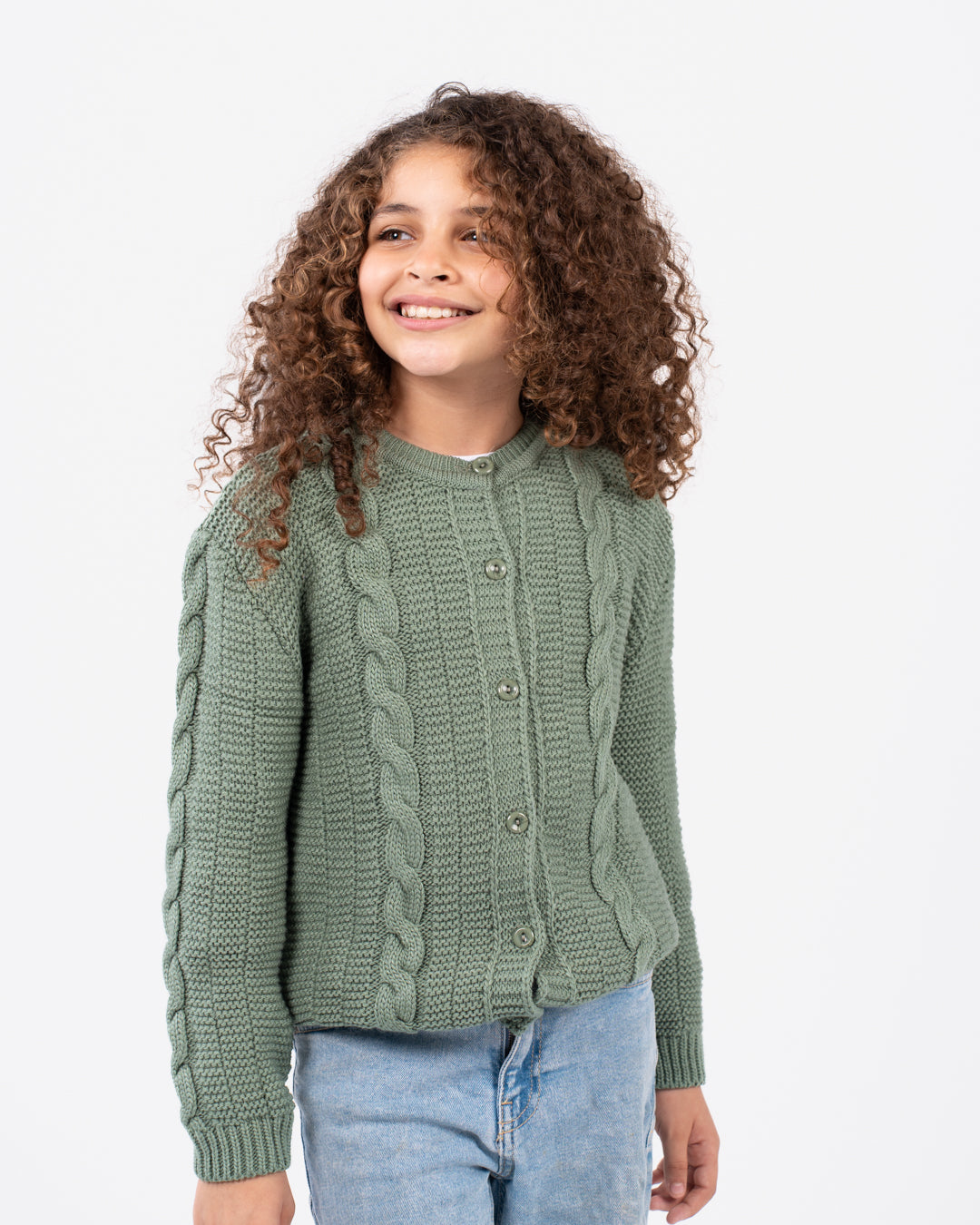 Buttoned Girl Braids Pullover