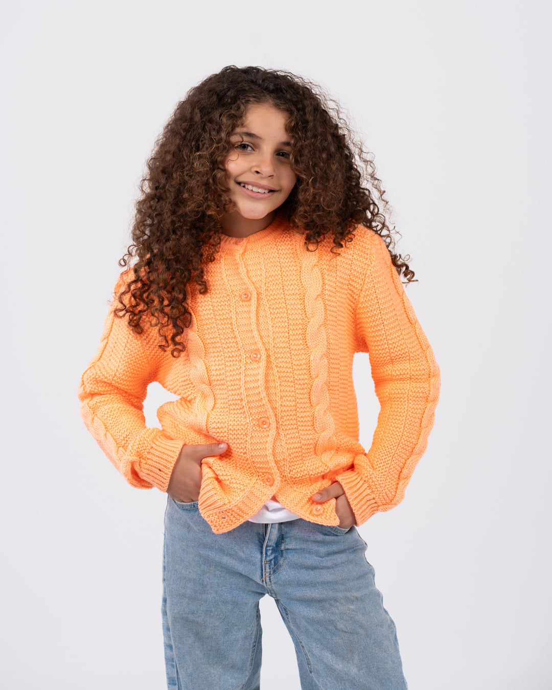 Buttoned Girl Braids Pullover