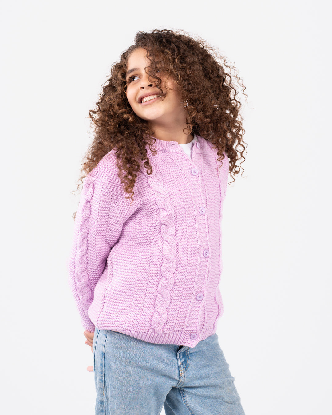 Buttoned Girl Braids Pullover